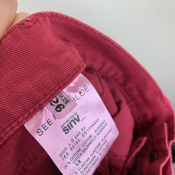 See By Chloe Burgundy Skinny Jeans Size 26 - Picture 7 of 8